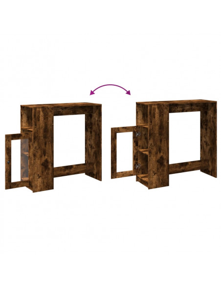 Tavolo Bar con Rastrelliera Rovere 101x40x103,5 cm Multistrato
