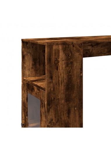 Tavolo Bar con Rastrelliera Rovere 101x40x103,5 cm Multistrato