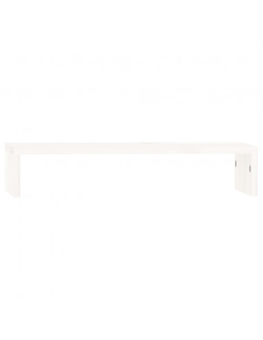 Supporto per Monitor Bianco 50x27x10 cm Legno Massello di Pino