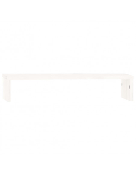 Supporto per Monitor Bianco 50x27x10 cm Legno Massello di Pino