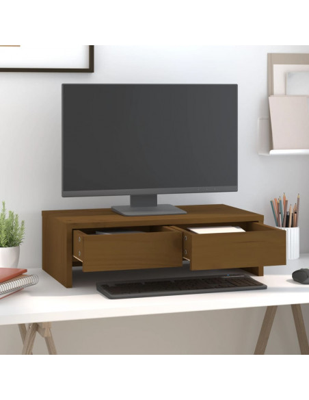 Supporto per Monitor Miele 50x27x15 cm Legno Massello di Pino