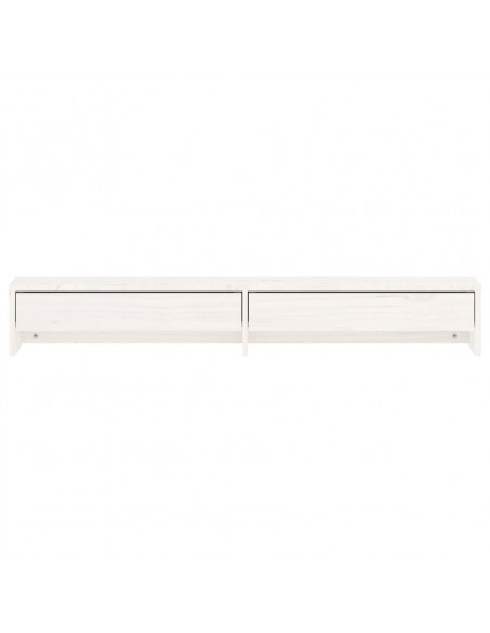 Supporto per Monitor Bianco 100x27x15 cm Legno Massello di Pino
