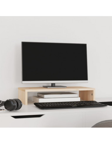 Supporto per Monitor 50x27x10 cm in Legno Massello di Pino