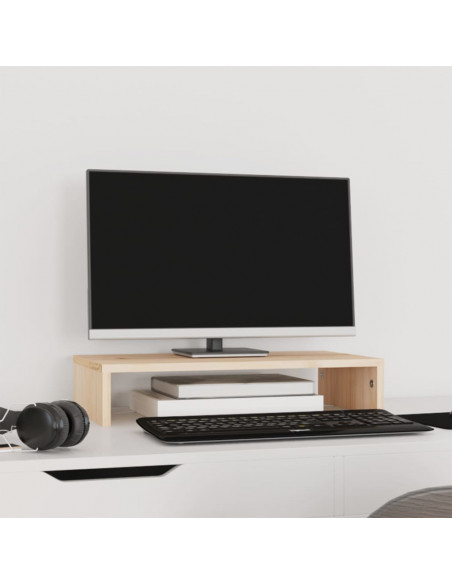 Supporto per Monitor 50x27x10 cm in Legno Massello di Pino