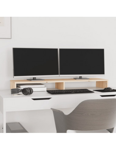 Supporto per Monitor 100x27x10 cm in Legno Massello di Pino