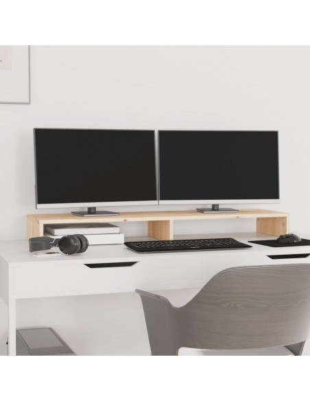 Supporto per Monitor 100x27x10 cm in Legno Massello di Pino