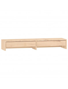 Supporto per Monitor 100x27x15cm in Legno Massello di Pino 2
