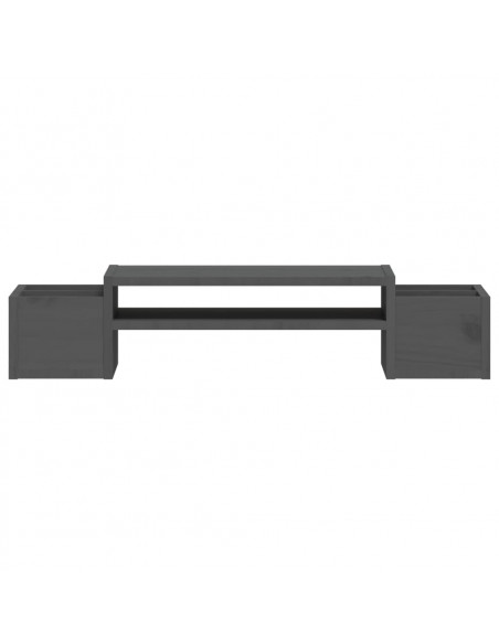 Supporto per Monitor Grigio 70x27,5x15cm Legno Massello di Pino