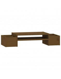 Supporto per Monitor Miele 70x27,5x15 cm Legno Massello di Pino 2