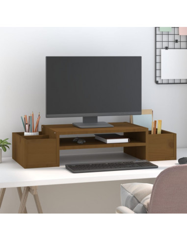 Supporto per Monitor Miele 70x27,5x15 cm Legno Massello di Pino