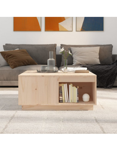 Tavolino da Salotto 80x81x36,5 cm in Legno Massello di Pino