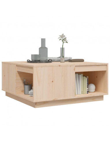 Tavolino da Salotto 80x81x36,5 cm in Legno Massello di Pino