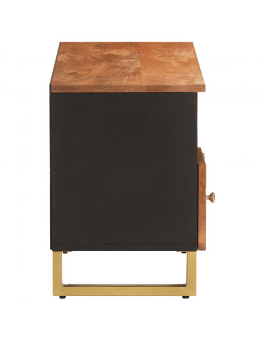 Mobile Porta TV Marrone e Nero 100x33,5x46 cm in Legno di Mango