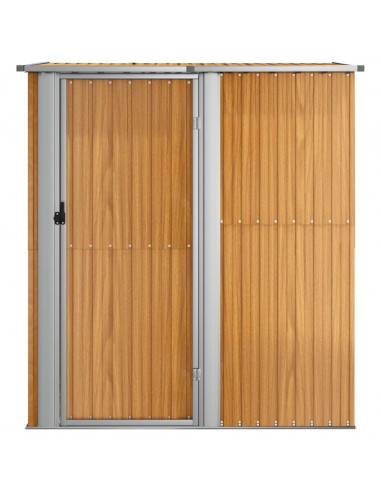 Capanno per Biciclette Marrone 180,5x97x209,5cm Acciaio Zincato