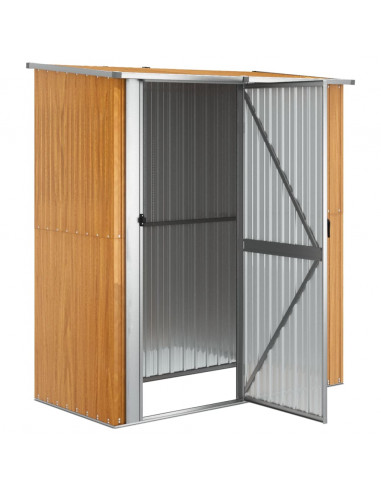 Capanno per Biciclette Marrone 180,5x97x209,5cm Acciaio Zincato