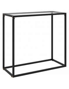 Tavolo Consolle Trasparente 80x35x75 cm in Vetro Temperato 2