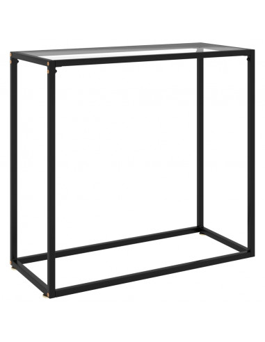 Tavolo Consolle Trasparente 80x35x75 cm in Vetro Temperato