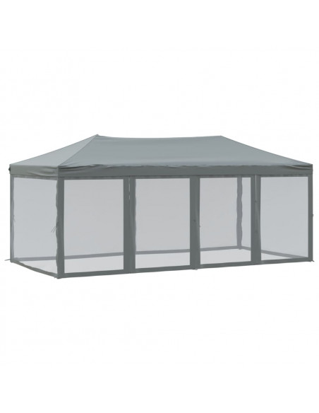 Tenda per Feste Pieghevole con Pareti Laterali Antracite 3x6 m