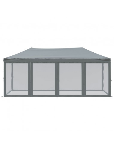 Tenda per Feste Pieghevole con Pareti Laterali Antracite 3x6 m