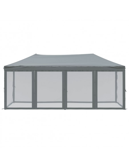 Tenda per Feste Pieghevole con Pareti Laterali Antracite 3x6 m