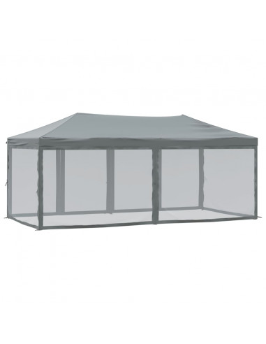 Tenda per Feste Pieghevole con Pareti Laterali Antracite 3x6 m