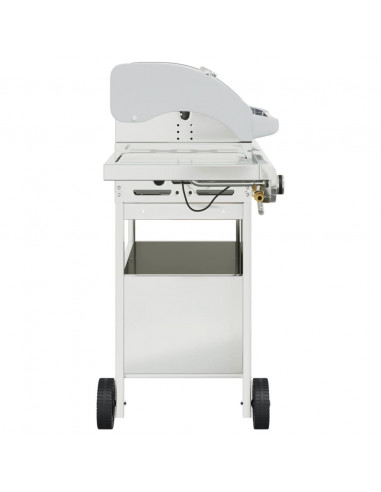 Griglia Barbecue a Gas con 4 Bruciatori Argento in Acciaio