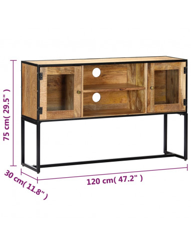 Mobile Porta TV 120x30x75 cm in Legno Massello di Recupero