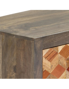 Mobile Porta TV Grigio 120x30x40 cm in Legno Massello di Mango 2