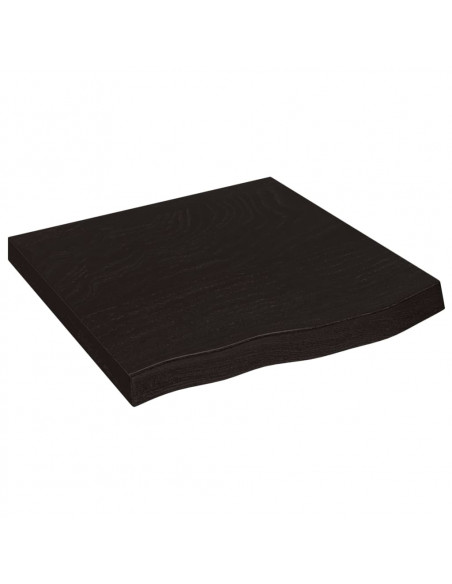Piano Tavolo Marrone 60x60x(2-6) cm Rovere Massello Trattato