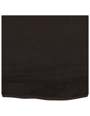 Piano Tavolo Marrone 60x60x(2-6) cm Rovere Massello Trattato