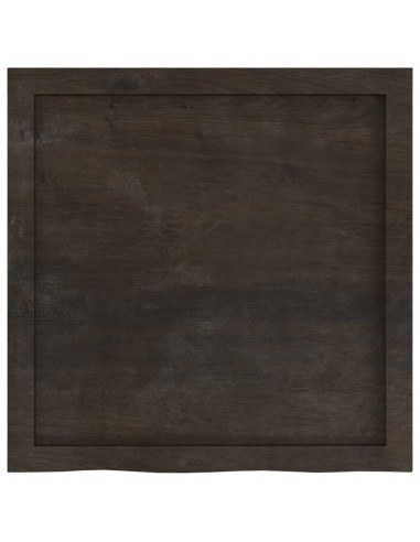 Piano Tavolo Marrone 60x60x(2-6) cm Rovere Massello Trattato