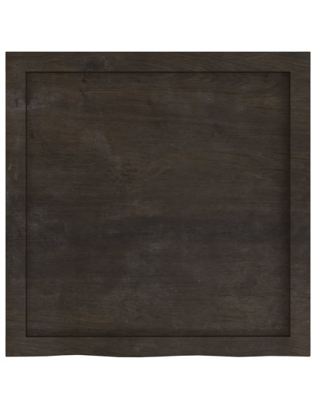 Piano Tavolo Marrone 60x60x(2-6) cm Rovere Massello Trattato