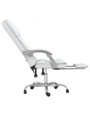 Poltrona da Ufficio Massaggiante Reclinabile Bianca Similpelle