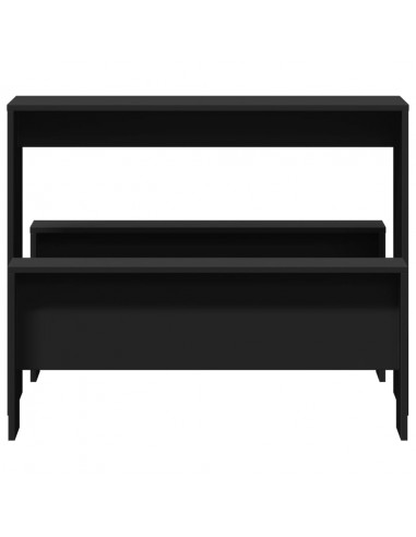 Set Tavolo da Pranzo e Panche 3 pz Nero in Truciolato