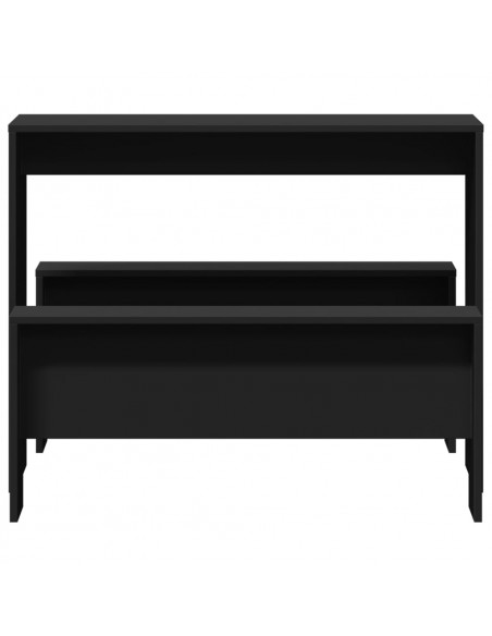 Set Tavolo da Pranzo e Panche 3 pz Nero in Truciolato