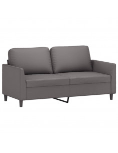 Divano a 2 Posti Grigio 140 cm in Similpelle 2