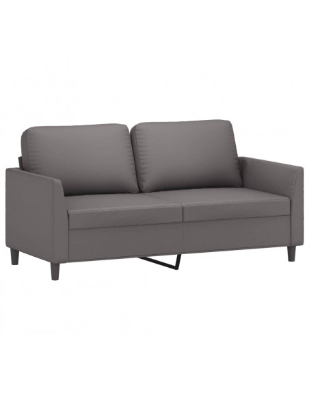 Divano a 2 Posti Grigio 140 cm in Similpelle