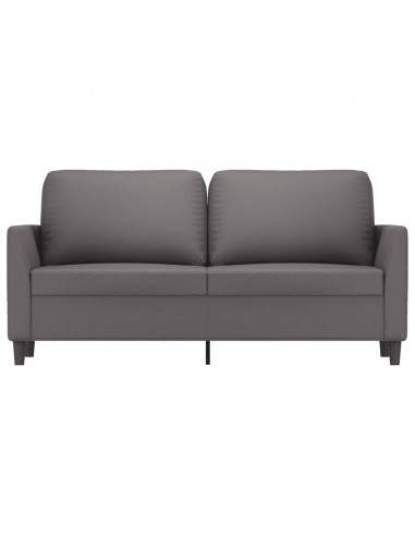 Divano a 2 Posti Grigio 140 cm in Similpelle