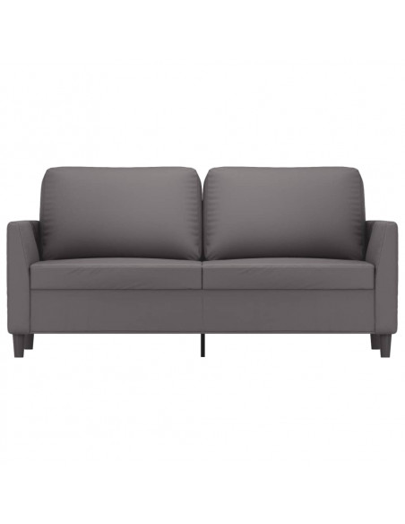 Divano a 2 Posti Grigio 140 cm in Similpelle