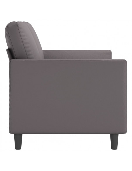 Divano a 2 Posti Grigio 140 cm in Similpelle