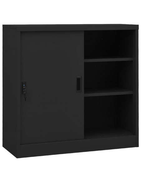 Armadio Ufficio Anta Scorrevole Antracite 90x40x90cm Acciaio