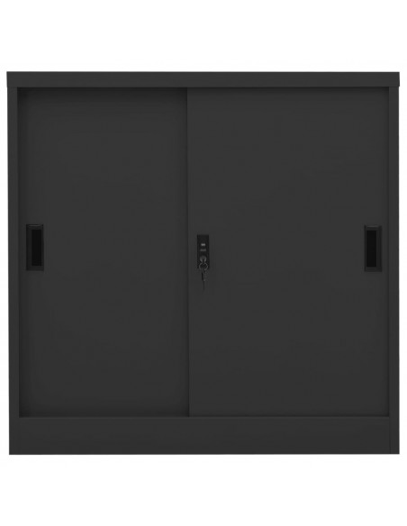 Armadio Ufficio Anta Scorrevole Antracite 90x40x90cm Acciaio