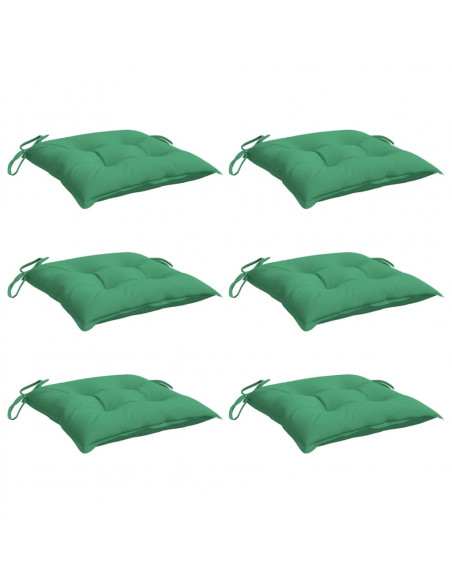 Cuscini per Sedia 6 pz Verdi 40x40x7 cm in Tessuto Oxford