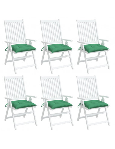 Cuscini per Sedia 6 pz Verdi 40x40x7 cm in Tessuto Oxford