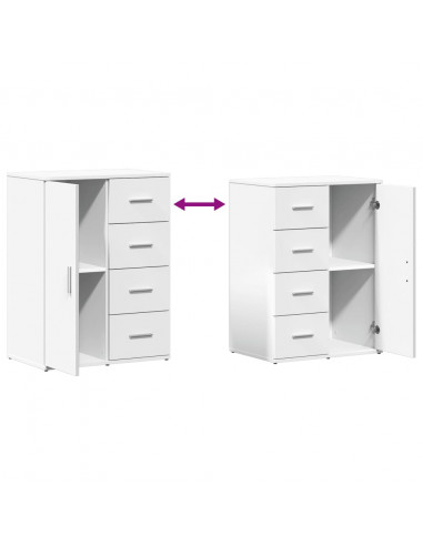 Credenza Bianca 59x39x80 cm in Legno Multistrato