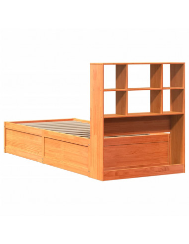 Letto senza Materasso Marrone Cera 75x190 cm in Legno di Pino