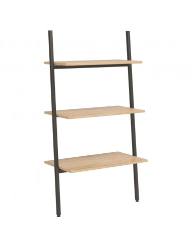 Scaffale Pendente a 3 Livelli Marrone Chiaro e Nero 64x34x116cm