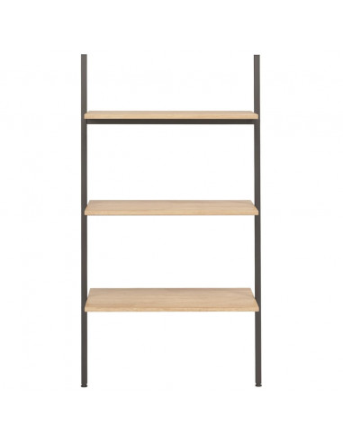 Scaffale Pendente a 3 Livelli Marrone Chiaro e Nero 64x34x116cm