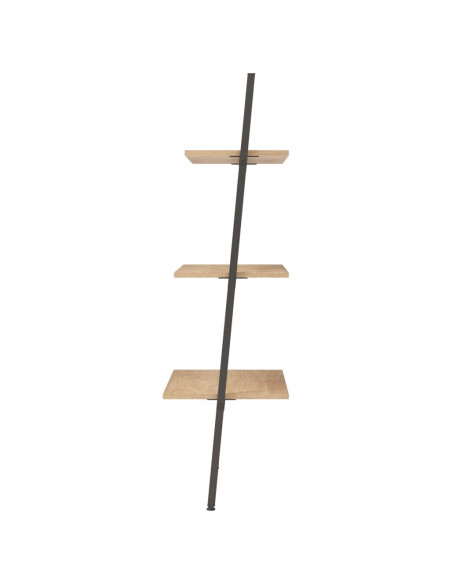 Scaffale Pendente a 3 Livelli Marrone Chiaro e Nero 64x34x116cm