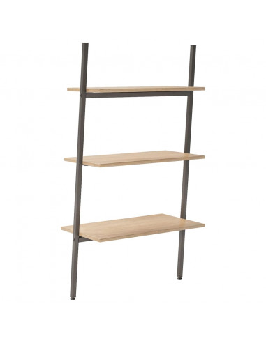 Scaffale Pendente a 3 Livelli Marrone Chiaro e Nero 64x34x116cm